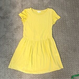 EUC A Loves A Anthropologie Silk Yellow T-Shirt Dress, Size XS